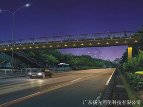 东莞长塘路人行天桥夜景照明